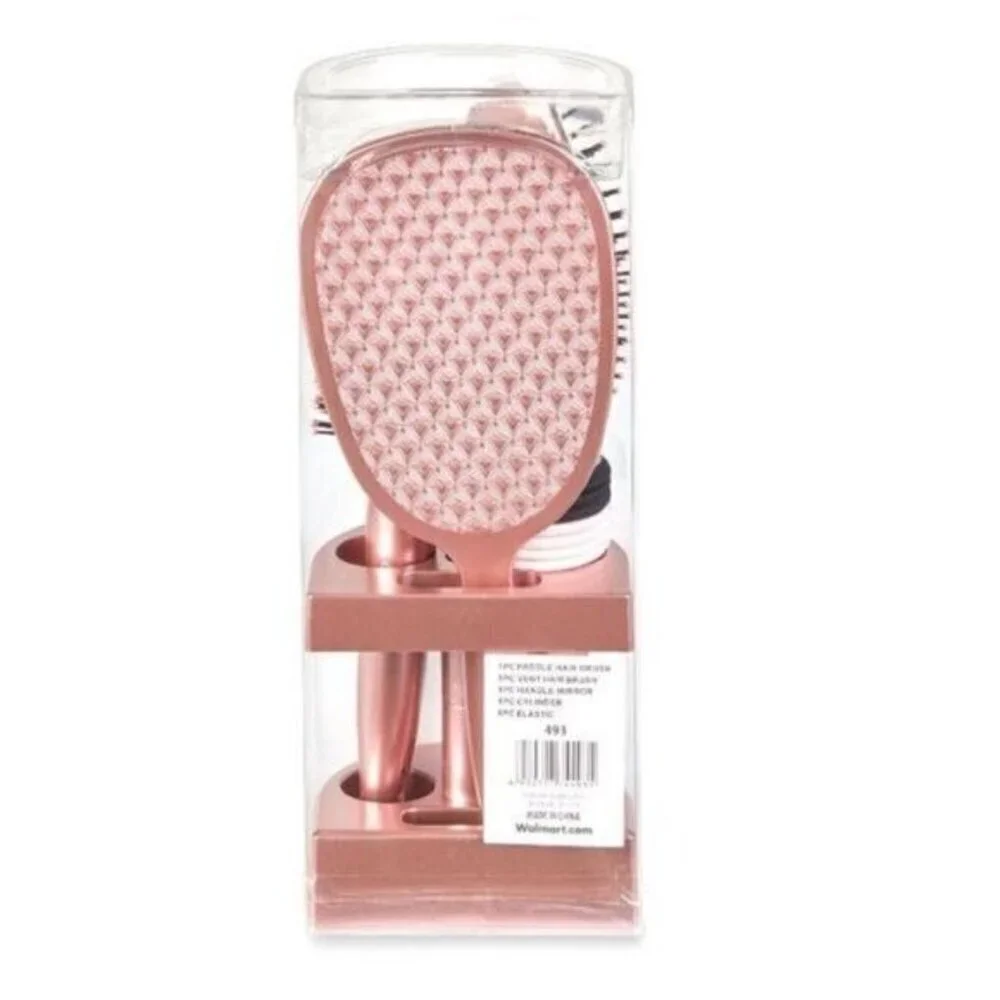 Pink Hairbrush Set New 12 Pieces